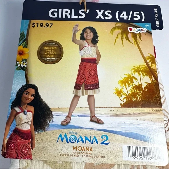 Girls Size XS Moana 2 Costume Dress Halloween - Picture 2 of 3